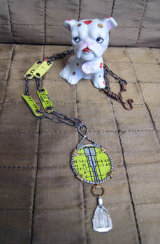 Lime Green Assemblage Necklace