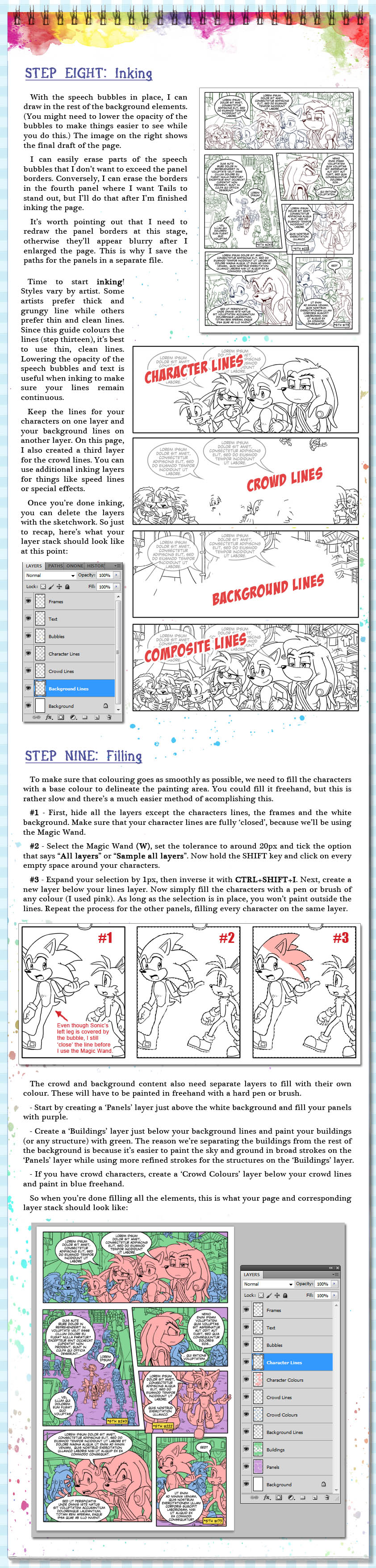 Comic Page Tutorial - Steps 8-9 by glitcher on DeviantArt