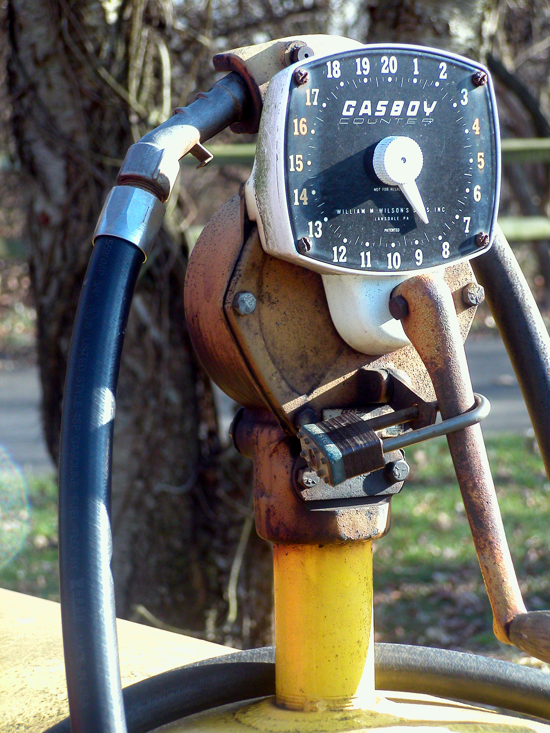 yellow gas pump