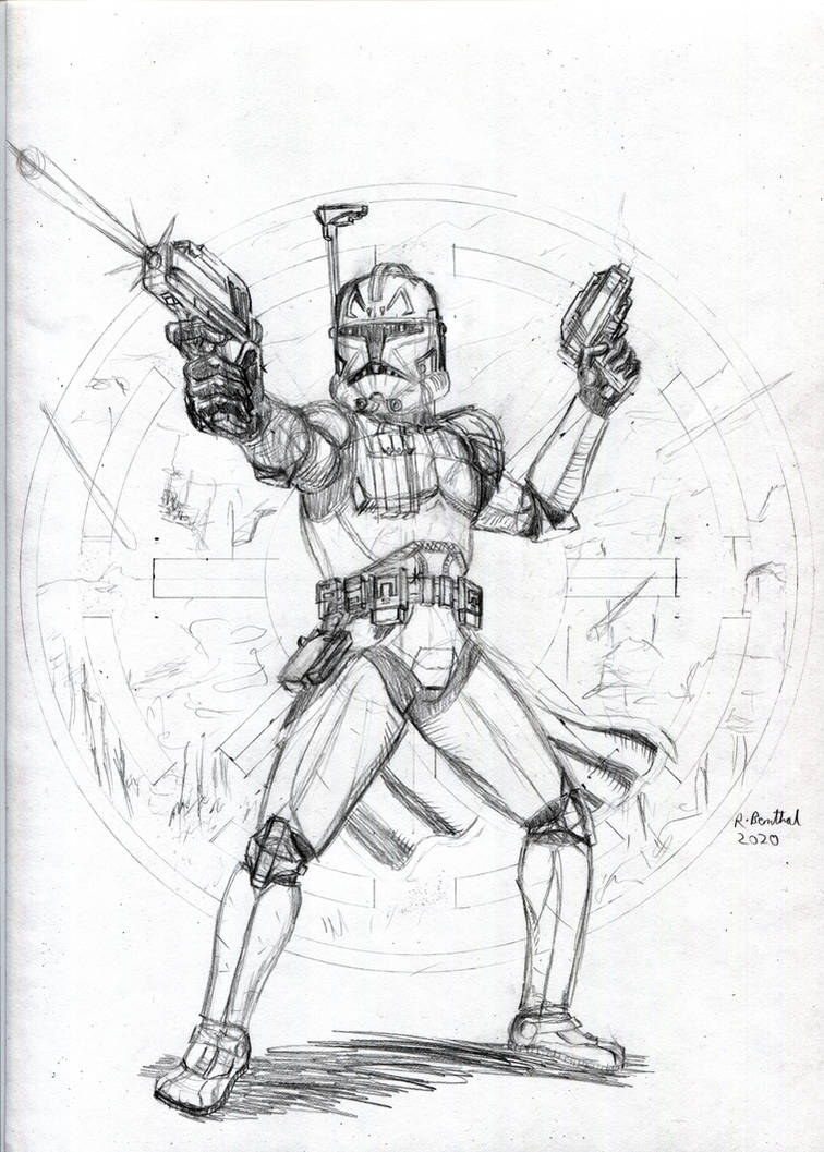 Cap Rex Scetch Captain Rex Pencils May 2020 by Bobalob93 on DeviantArt