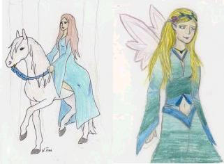 a fairy and girl on horse