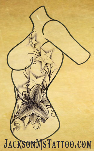 lily star side tattoo