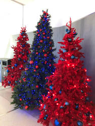 Red and Blue Christmas Trees