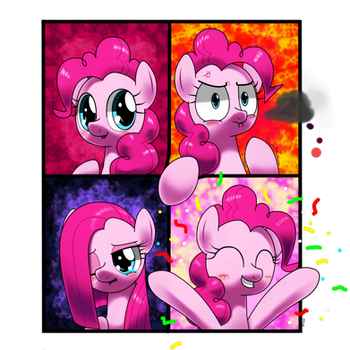 happy , angry, sad , joyous pinkiepie