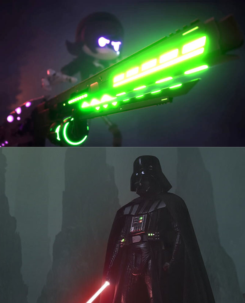 Murder drones vs Villains:Uzi vs Darth Vader
