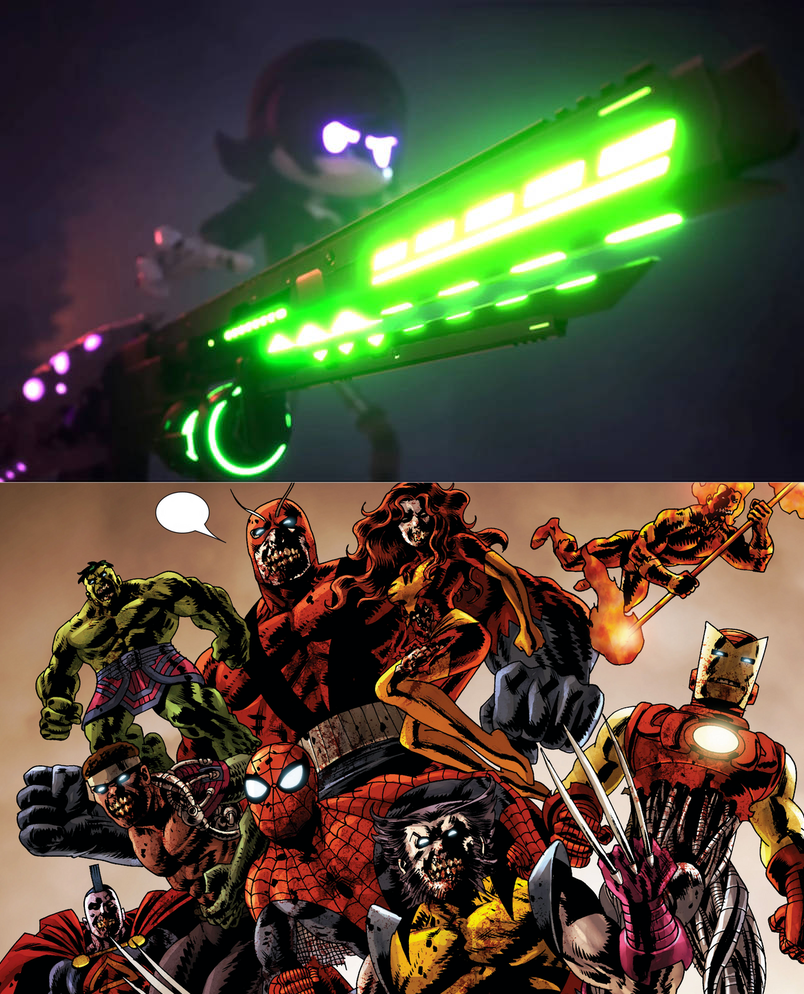 Murder drones vs Villains:Uzi vs marvel zombies