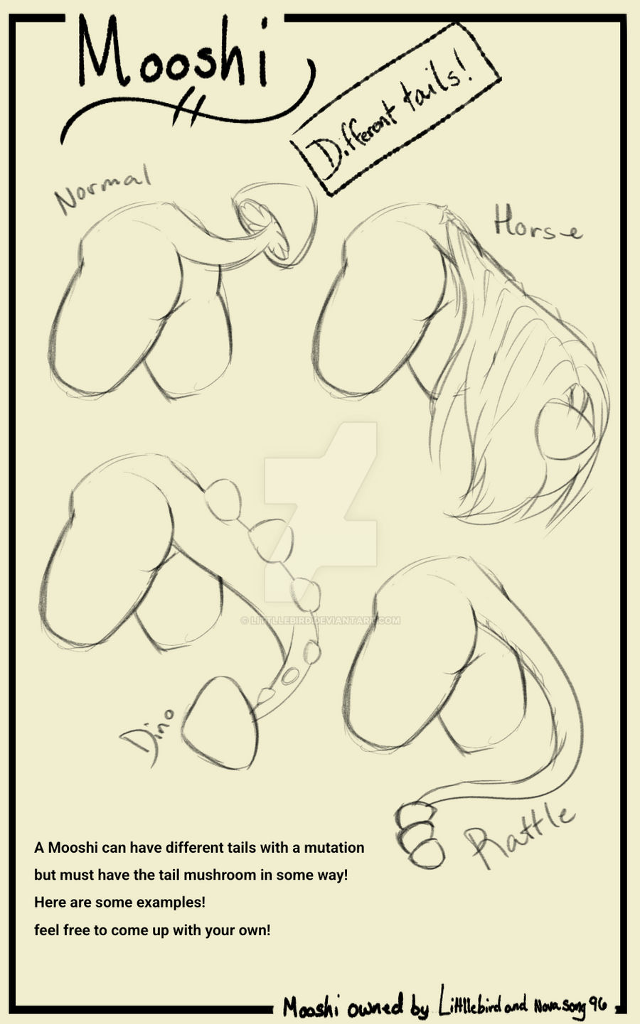 Many Tails Different tails ref by Littllebird on DeviantArt