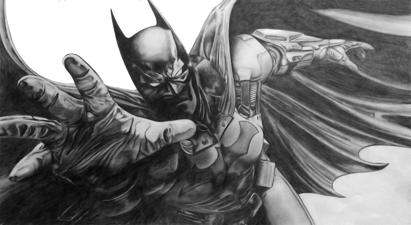 Batman Arkham Origins graphite sketch by AkshatSH on DeviantArt