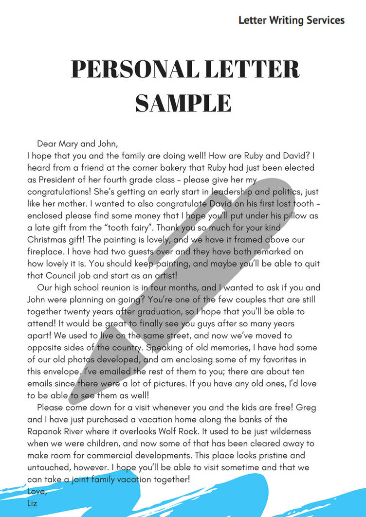 Personal Letter Sample by LetterWritingService on DeviantArt