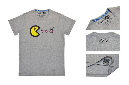 T-SHIRT-CFL002-pacman-under-action (grey/pink)