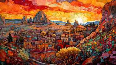 Sunset in Cappadocia, Turkey, Asia Minor