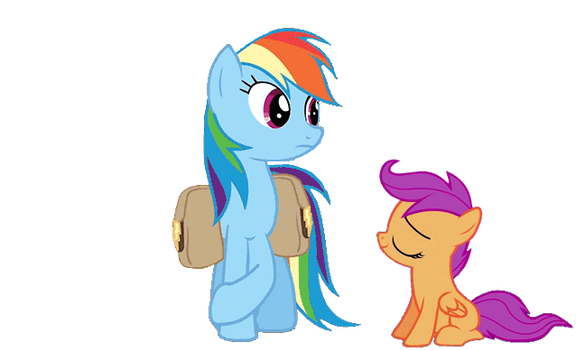 Rainbow and Scootaloo nuzzling