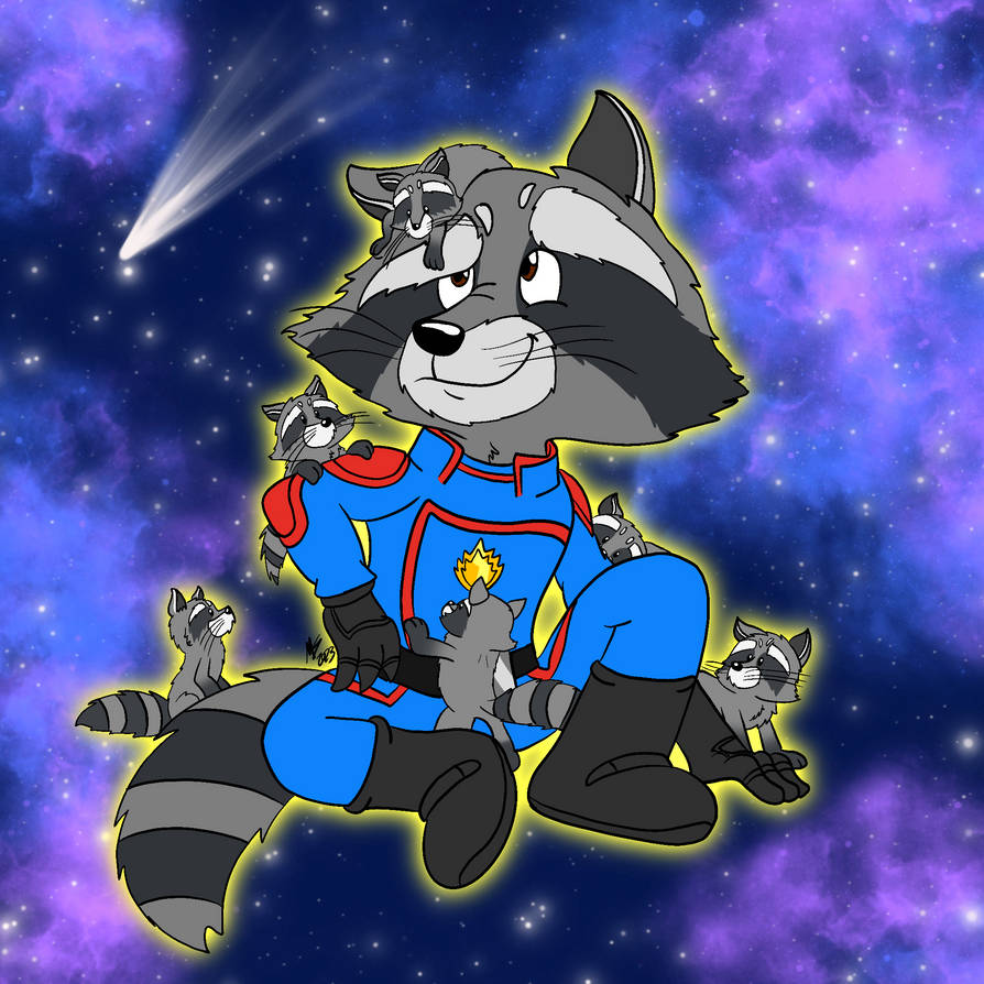 Rocket Rescuing Racoons Rocket with Baby Raccoon by maizie0201 on DeviantArt