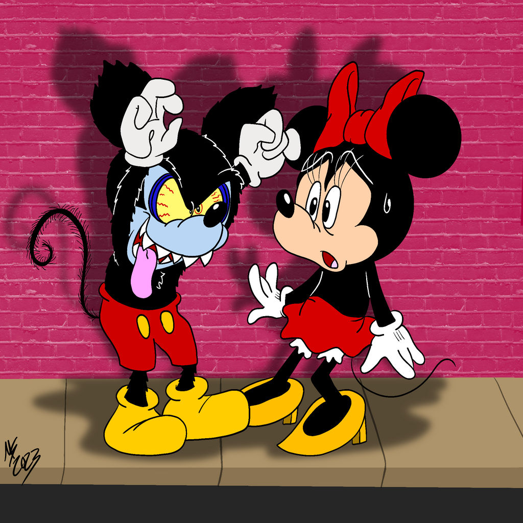 Runaway Brain: Mickey Frightening Minnie by maizie0201 on DeviantArt
