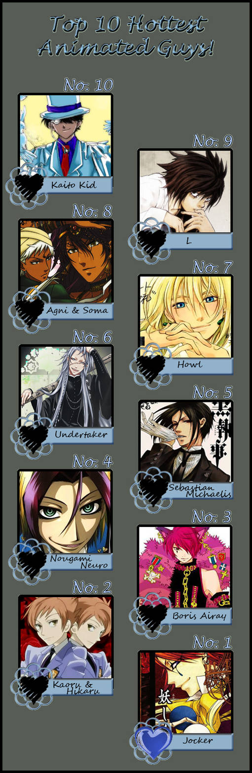 My top 10 hottest anime guys by Azura-Schuy on DeviantArt