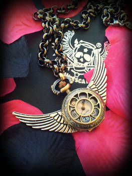 Wings Of Time Steampunk Pendant Watch