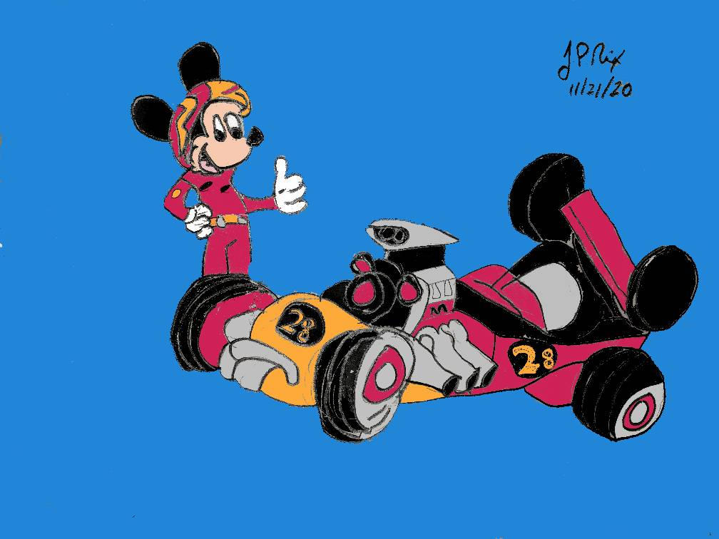 Mickey Racer Drawing Mickey Roadster sketch with color by johnpnix on DeviantArt