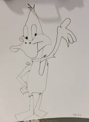 Daffy Duck without color