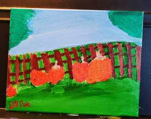 Pumpkin Patch Acrylic Painting 