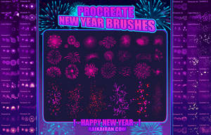 NEW YEAR BRUSHES - PROCREATE - FIREWORK - CONFETTI