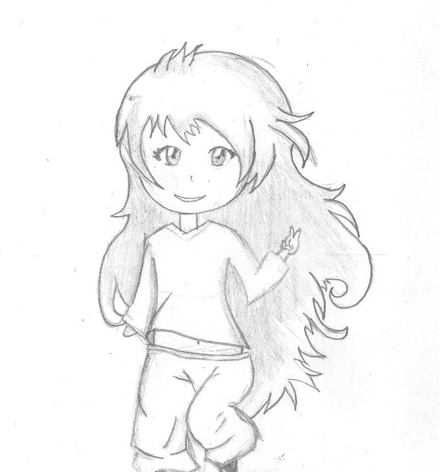 Cute Chibi girl long Hair by Hedwigs-art on DeviantArt