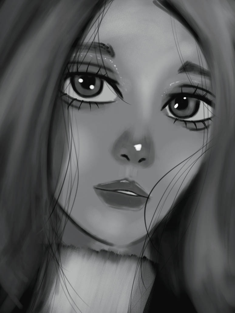 Grayscale portrait #2 by NaraARTTH on DeviantArt