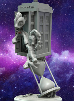 FeatherHoofs and Dr Hooves in space diorama