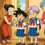 Trunks and Goten goto school