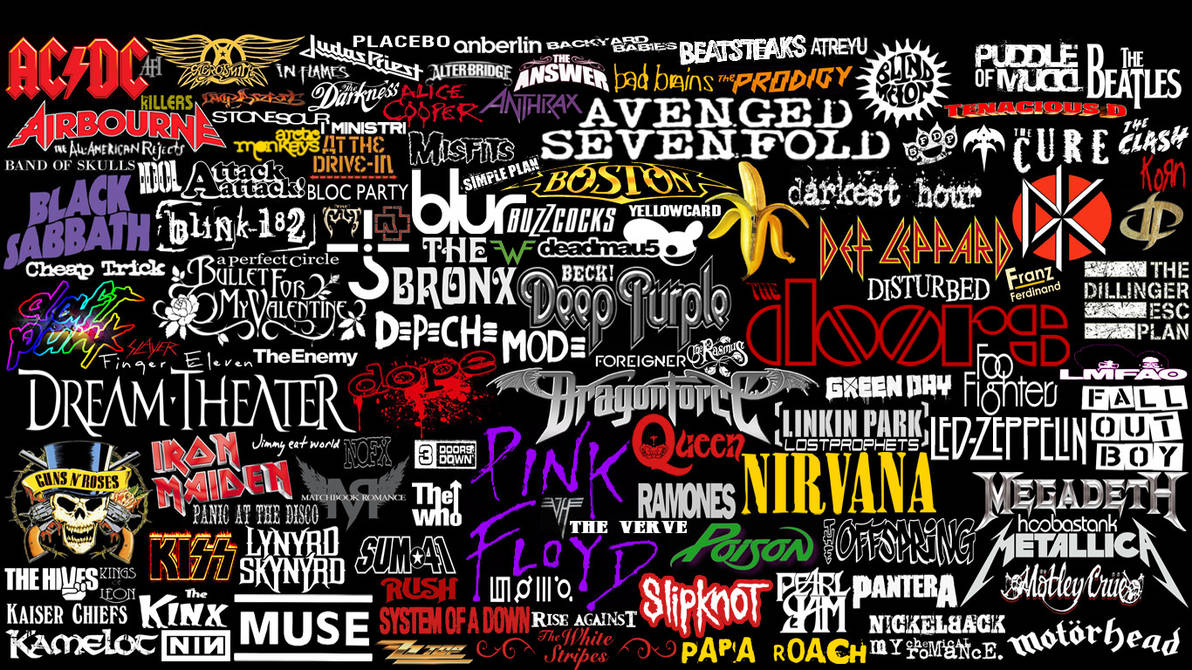 Kinda Rock Bands' logos collage by Superbrogio on DeviantArt
