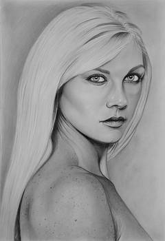 Beautiful woman pencil drawing 