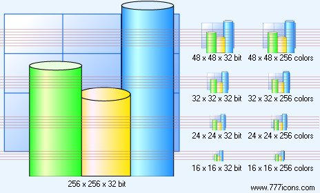 3d bar chart icon