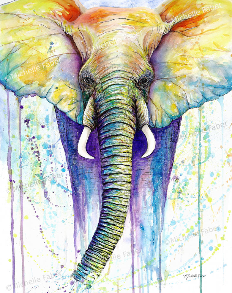 Elephant Color Example Elephant Colors by michellefaberart on DeviantArt
