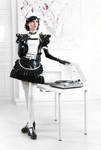 Latex maid and her record player by ArkStranger101