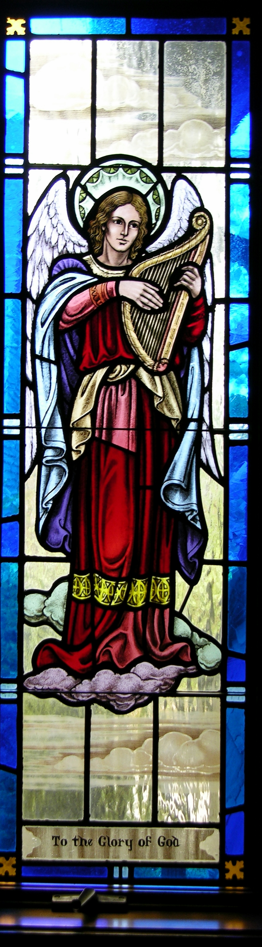 Angel stained glass window