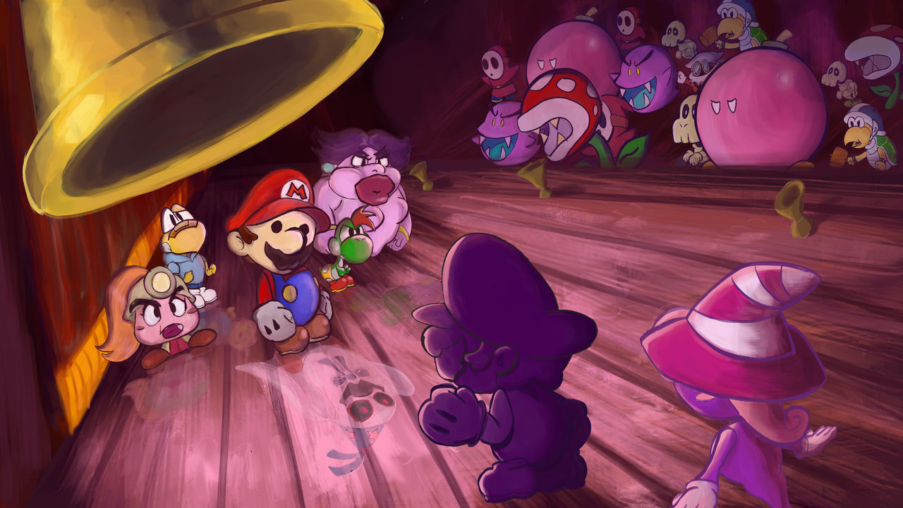 Paper Mario Rumpel fanart battle scene by MoraneZafrana on DeviantArt