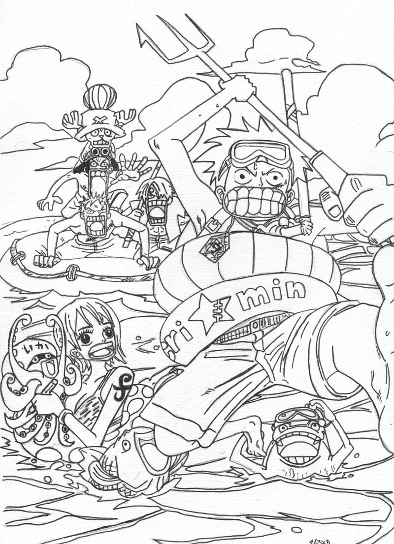 One Piece Fishin Lineart