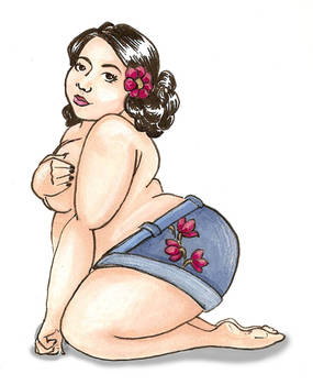 Flowered Shorts Pin Up