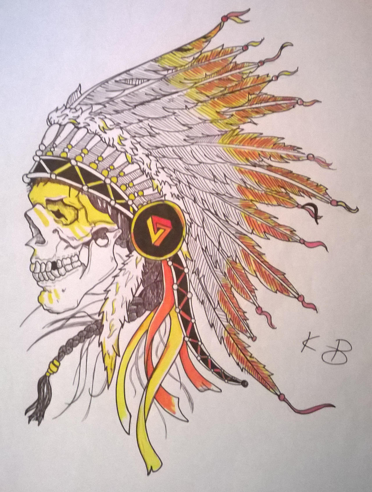 Native Indian Skull Tattoo Design by kez1911 on DeviantArt