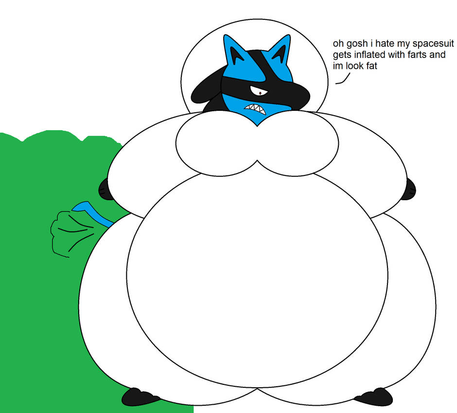 Lucario Gassy Spacesuit Inflation by ZippyTheBlueberrycat on DeviantArt