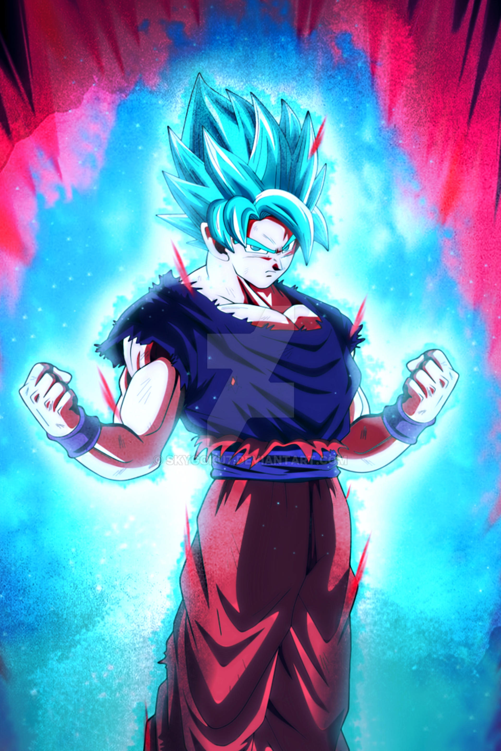 Goku Super Saiyan Blue Kaioken by SkyGoku7 on DeviantArt Goku Super Saiyan Blue Kaioken by SkyGoku7 on DeviantArt