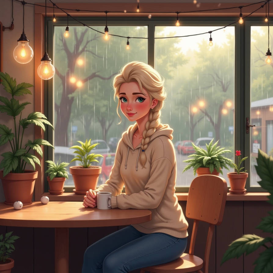 Elsa's Coffee Date by Rake137 on DeviantArt