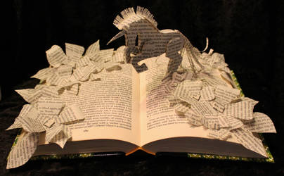 Bring Me A Unicorn Book Sculpture