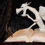 Dragon Battle Book Sculpture