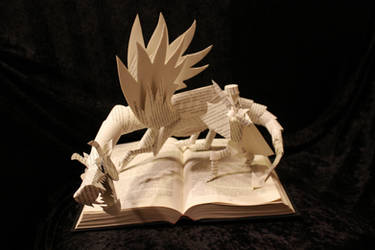 Knight and Dragon II Book Sculpture