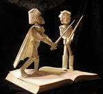 Skywalker vs Vader Book Sculpture by JodiHarveyArt