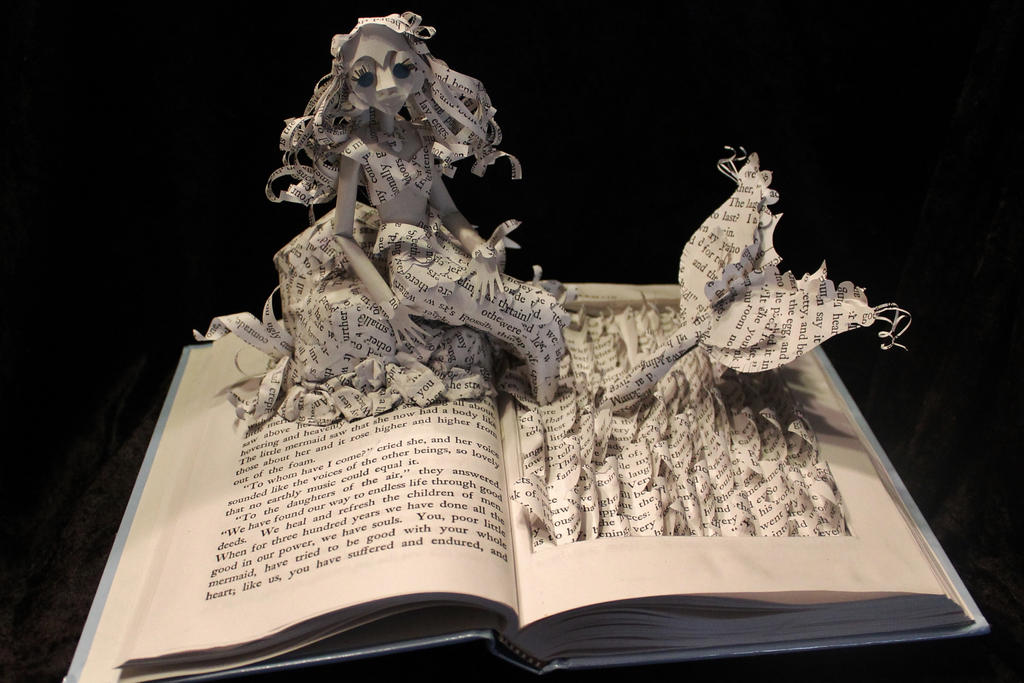 The Little Mermaid Book Sculpture