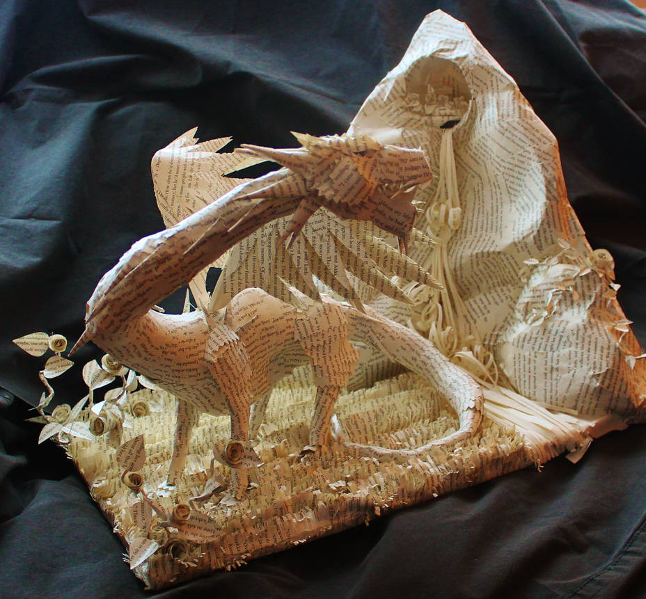 Rose the Dragon Book Sculpture