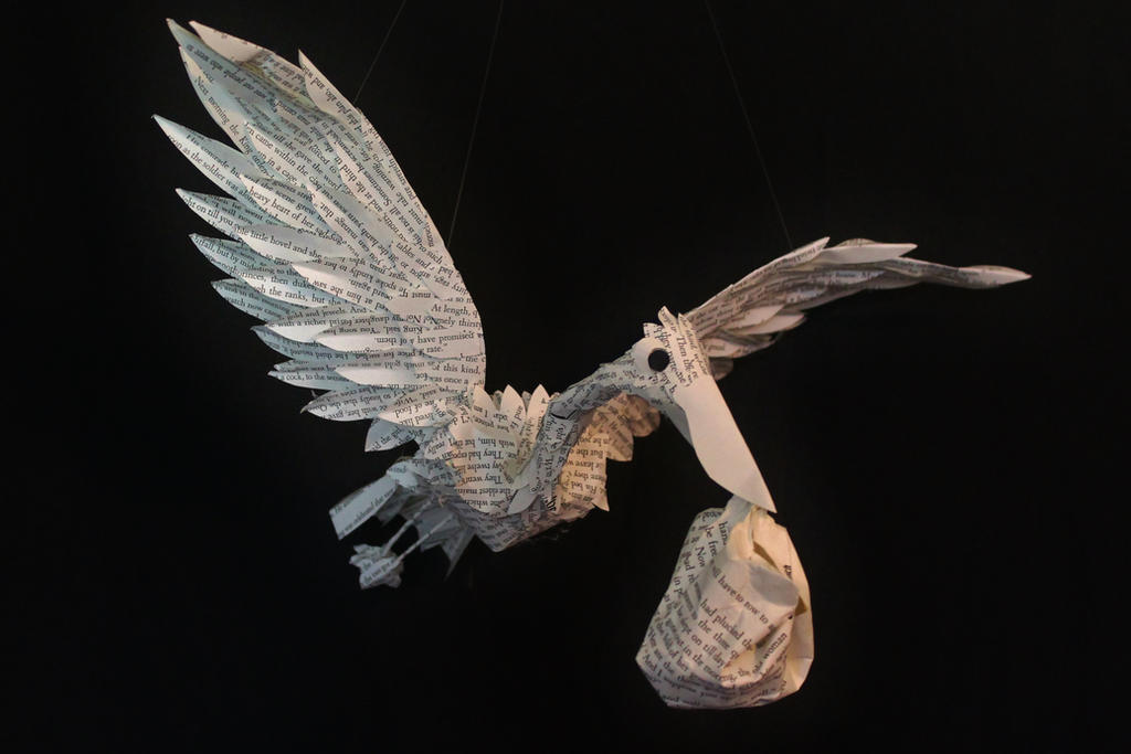 Stork Book Sculpture Mobile