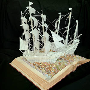 Tall Ships Book Sculpture 