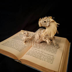 The Lion the Mouse Book Sculpture 